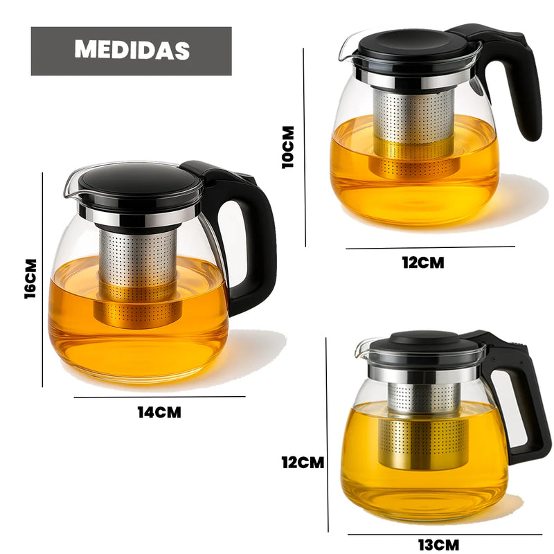 Chaleira de Vidro com Infusor Removível