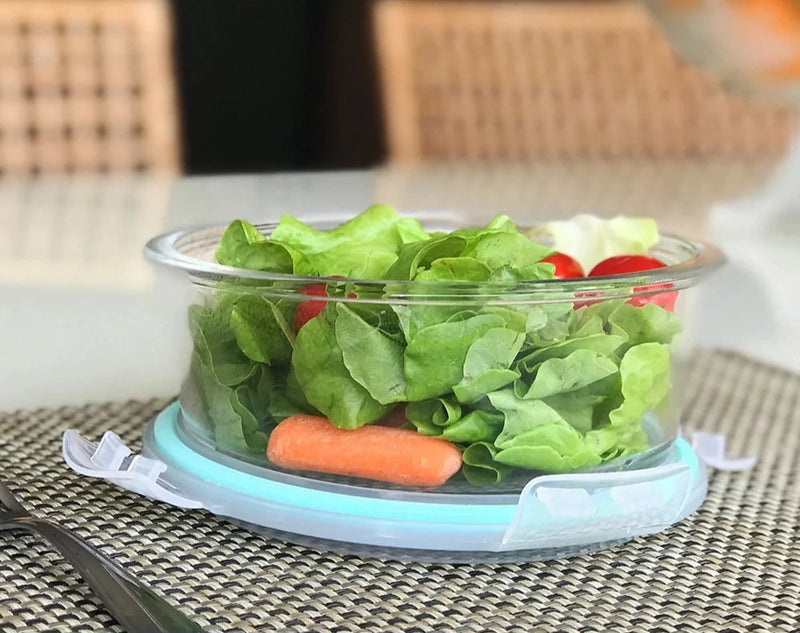 Marmita de Vidro Redonda com Tampa Hermética 400 ml – Resistente ao Calor