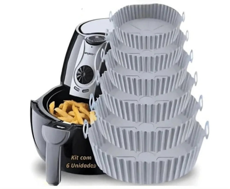 Kit com 6 Formas de Silicone para Air Fryer