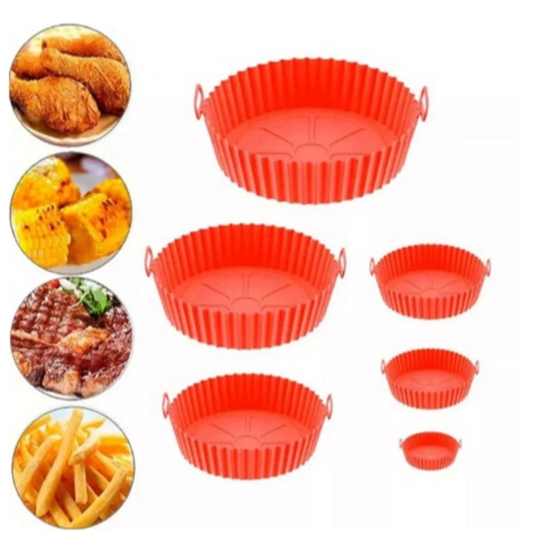 Kit com 6 Formas de Silicone para Air Fryer