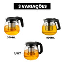 Chaleira de Vidro com Infusor Removível