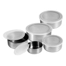 Conjunto 5 Tigelas de Aço Inox com Tampa Redonda