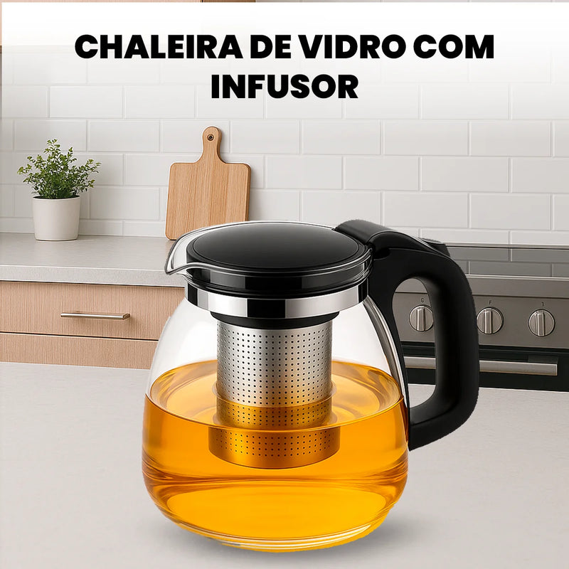 Chaleira de Vidro com Infusor Removível