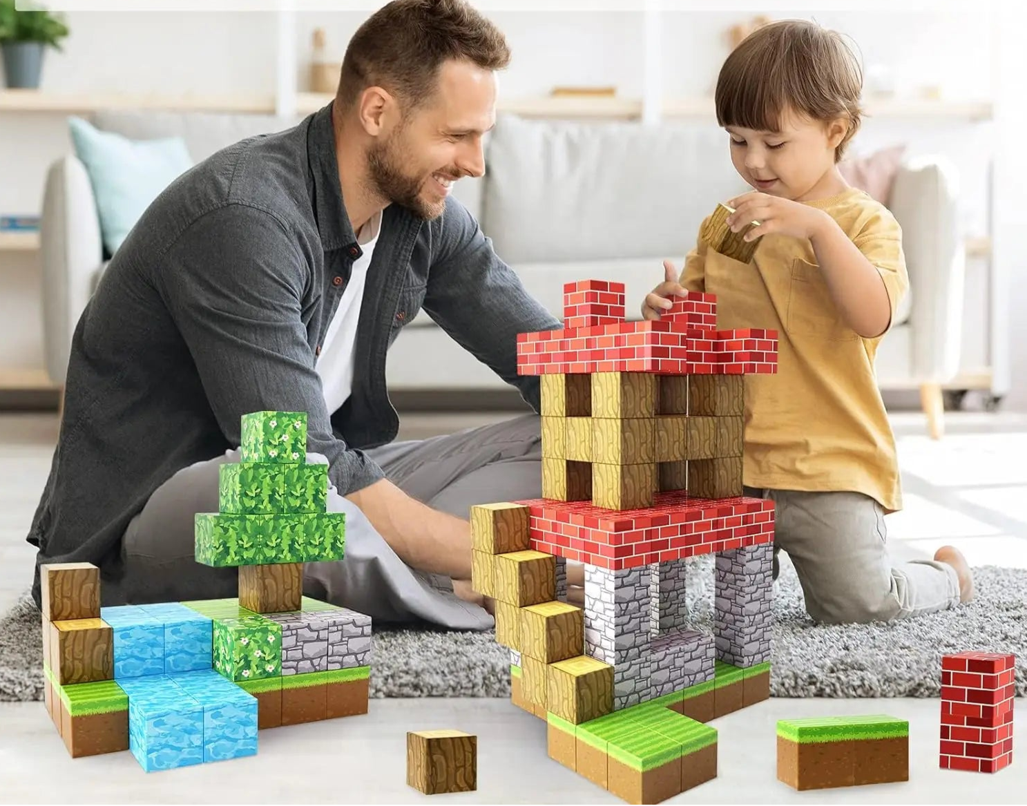 Kit 100 Peças Blocos Magnéticos Educativos – STEM Montessori para Crianças