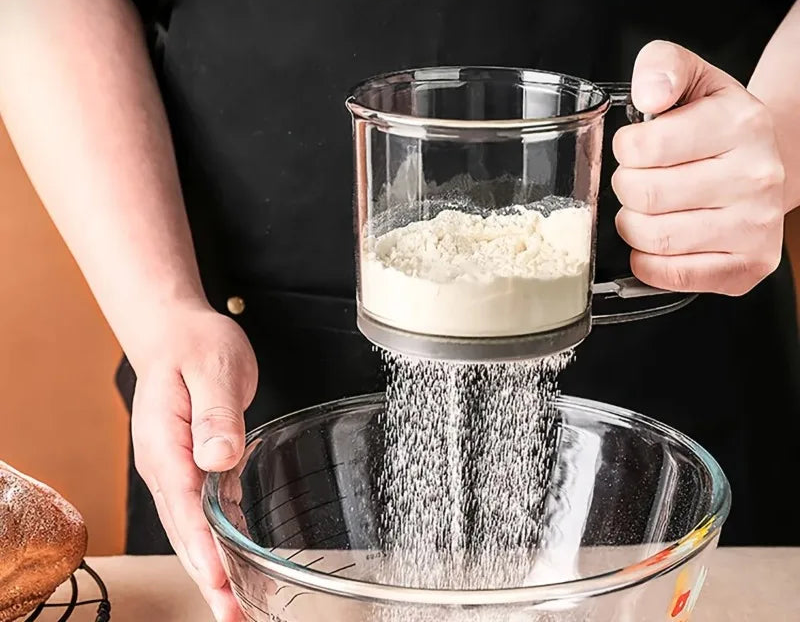 Peneira de Farinha Manual Semiautomática –  Ideal para Tapioca, Açúcar e Confeitaria.