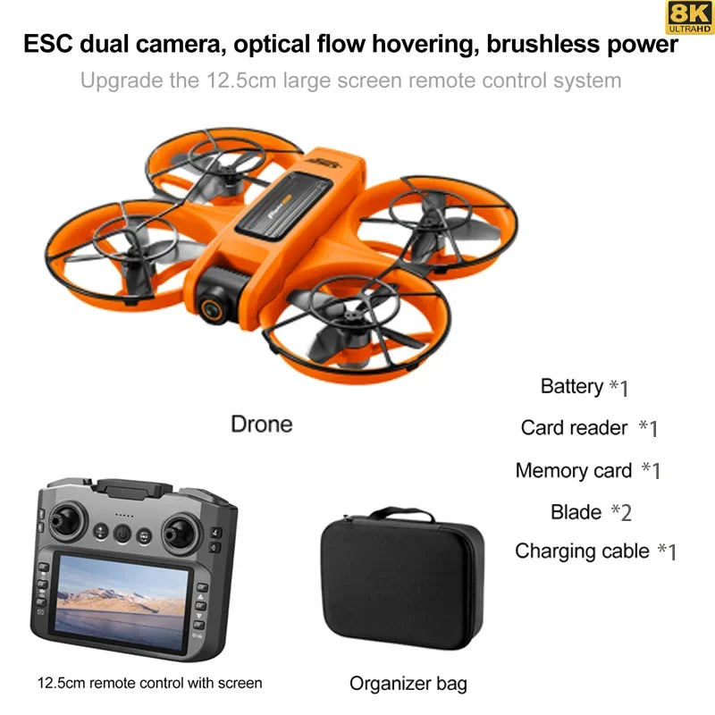 Drone S156 - Câmera Dupla 8K e Controle com Tela de 4,5