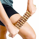 Massageador Corporal de Madeira com 9 Rolos