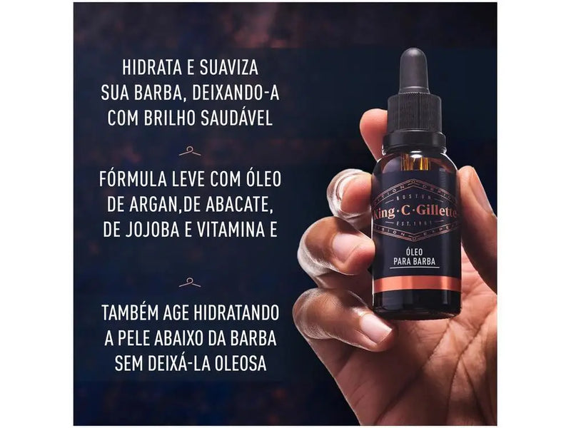 Óleo para Barba King C. Gillette 30ml