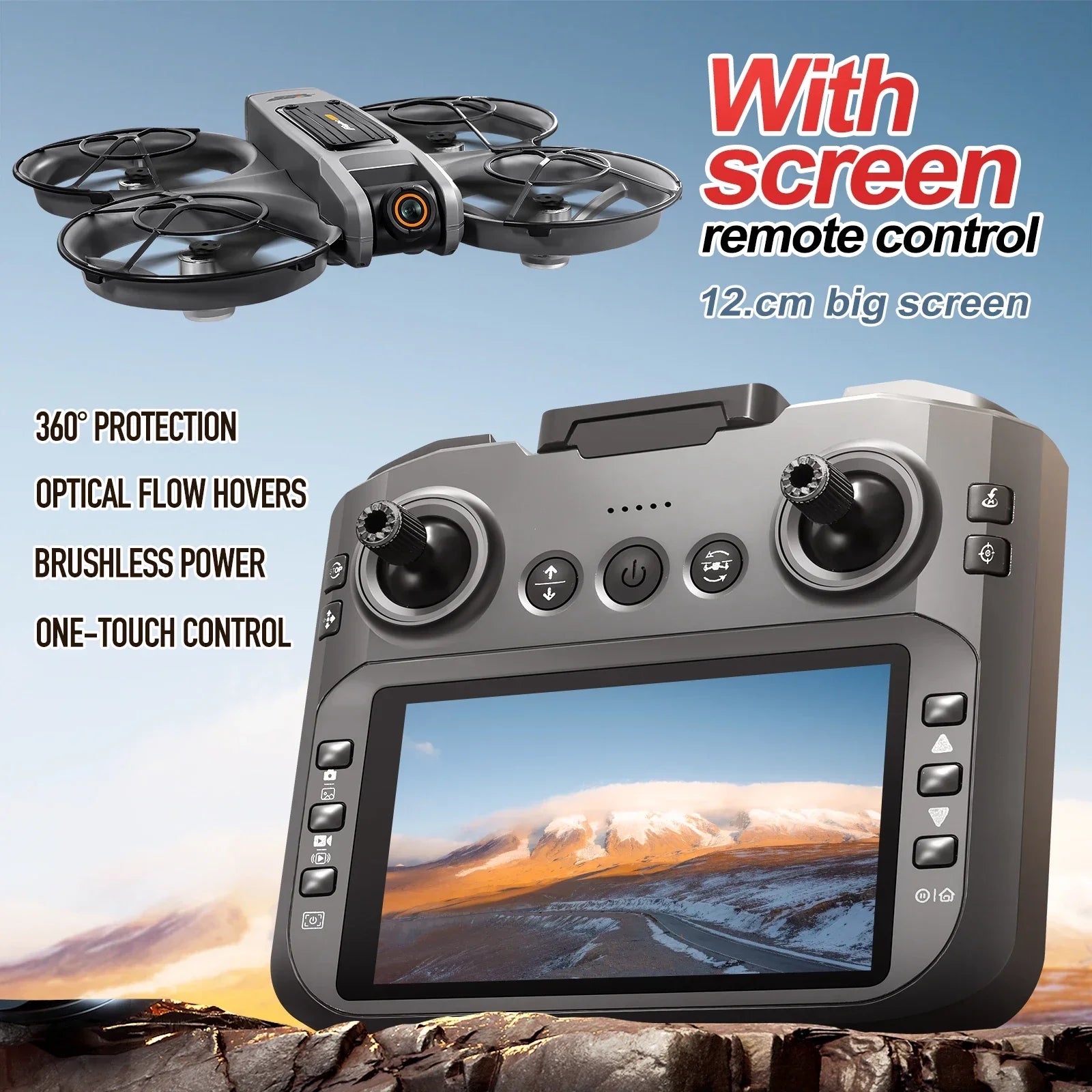 Drone S156 - Câmera Dupla 8K e Controle com Tela de 4,5