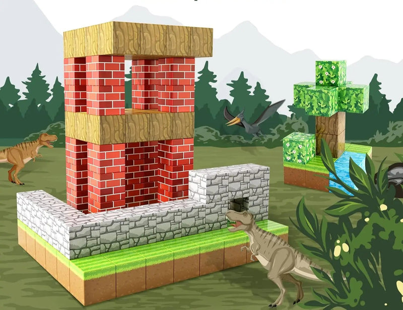 Kit 100 Peças Blocos Magnéticos Educativos – STEM Montessori para Crianças