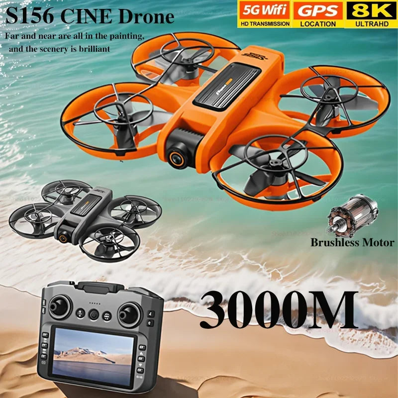 Drone S156 - Câmera Dupla 8K e Controle com Tela de 4,5