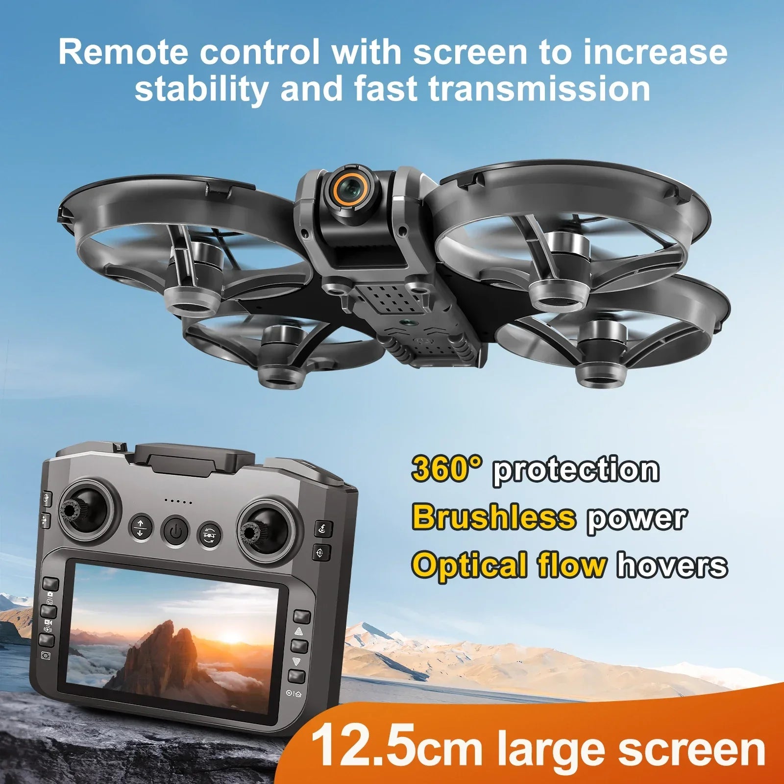 Drone S156 - Câmera Dupla 8K e Controle com Tela de 4,5