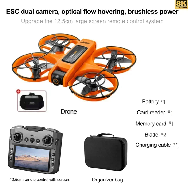 Drone S156 - Câmera Dupla 8K e Controle com Tela de 4,5