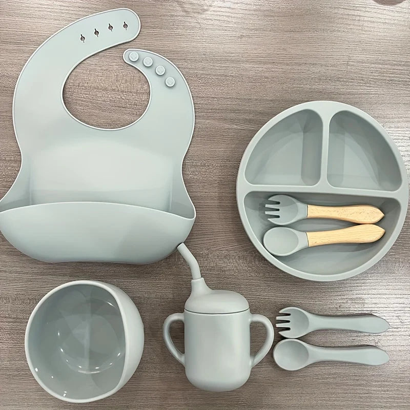 Kit de Alimentação Infantil em Silicone – Seguro, Prático e Antiderrapante