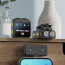 Microfone de lapela sem fio Rythflo para iPhone/Android com Lightning/USB C (2 TX+2 RX+estojo de carregamento)