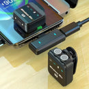 Microfone de lapela sem fio Rythflo para iPhone/Android com Lightning/USB C (2 TX+2 RX+estojo de carregamento)