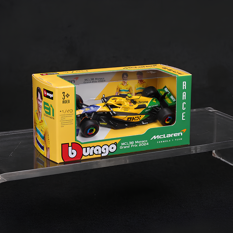 F1 Miniatura McLaren MCL38 Senna GP de Mônaco 2024 - 1:43